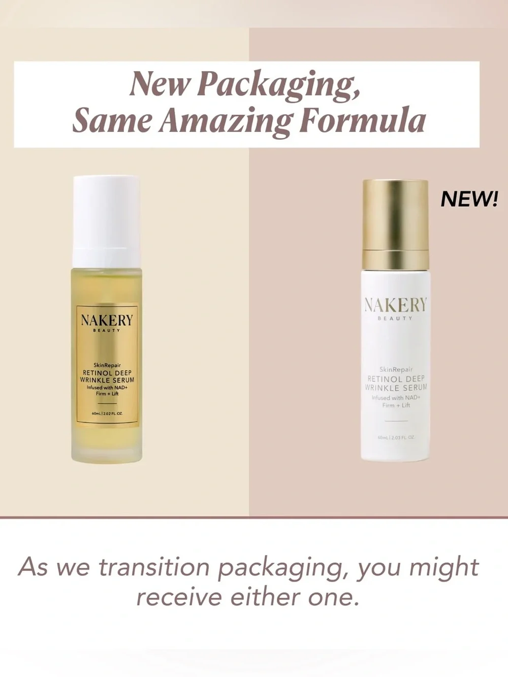 Nakery Beauty SkinRepair Retinol Deep Wrinkle Serum- firming, lifting, smoothing